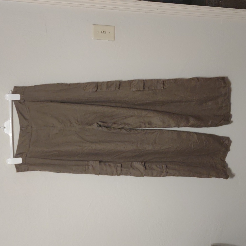 Reformation Olive Green Wide Leg Cargo Pants - Picture 3 of 7